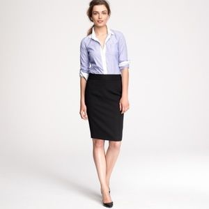J. Crew Pencil Skirt in Wool Gabardine Black